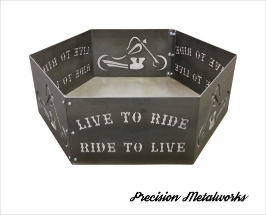 Motorcycle Hexagon Fire Ring Fire Pit